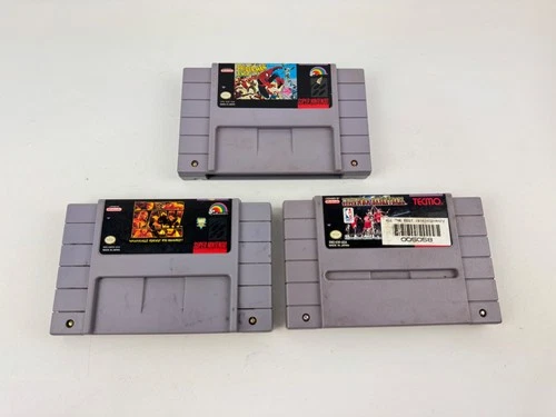 SNES 3 Games Lot: Spider Man X-Men: Arcades Revenge, Tecmo Super NBA, WWF RAW