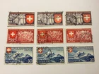 old stamps   SWITZERLAND  x  9 used 1939 NATIONAL EXHIBITION