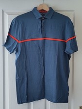 Image of Ted Baker Grey/Blue Mens Polo Shirt/T Shirt W Orange Stripe- Size 4/ Large- New