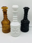 3 Vintage Jim Beam Liquor Bottles Decanters Barware Milk Glass Amber Black