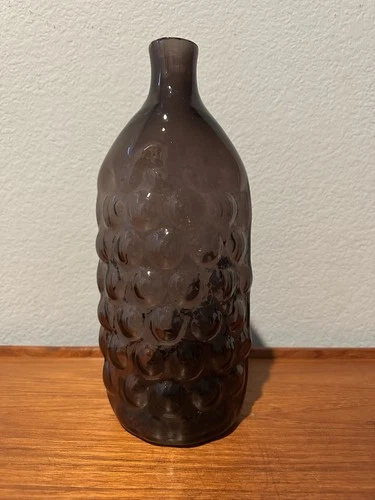 Blenko Amethyst “Vineyard" Glass Decanter Wayne Husted Acid Mark