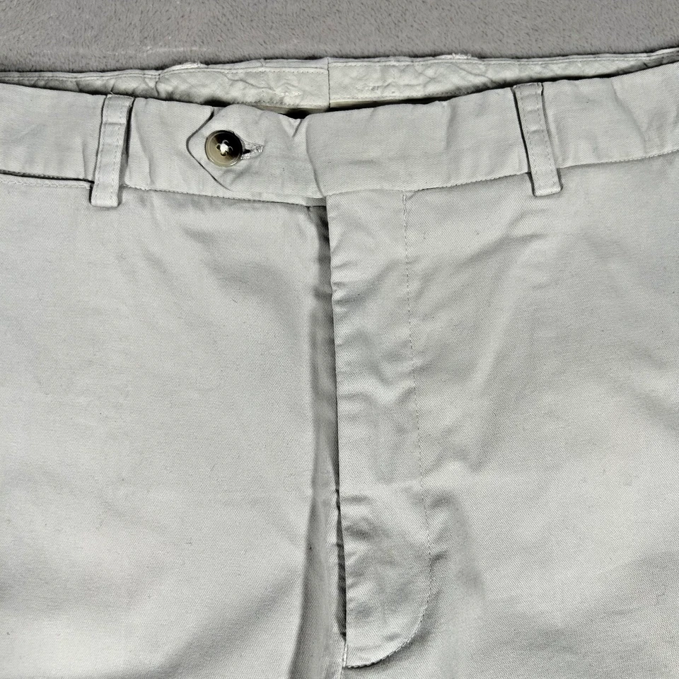 Calça chino masculina 34x30 bege elástica frente plana feita na Itália CANALI Current 1934 - Imagem 4 de 4