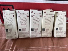 5 Pack Mini-spiral CFL 15 Watt Bulbs