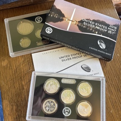 2018 S Washington Quarter ATB 90% Silver Proof Set, W/annual Set Box &COA.
