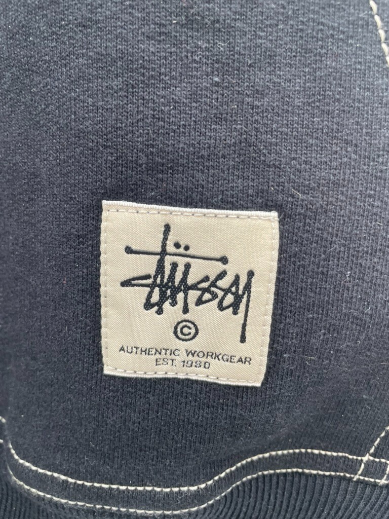 NWT Stussy Contrast Stitch Label Hoodie Men's Small Black Long Sleeve Drawstring thumbnail 5