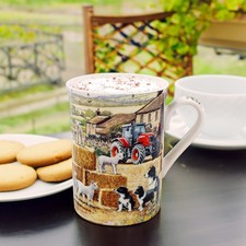 Ceramic Mug Fine China Collie & Sheep Artistic Design Coffee Cup Drinking Glass