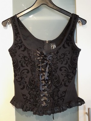 Killstar Corsage Top gothic lolita witch victorian cottagecore S schwarz