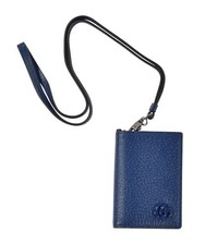 Authentic Gucci Blue Leather GG Marmont Card Case Wallet w/ Strap 700707 New