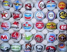Set of 30 Gasoline Glass 1" Logo Marbles