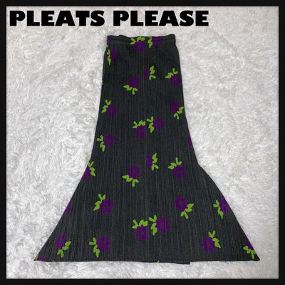スカート PLEATS PLEASE all over pattern skirt PLEATS PLEASE Skirt Floral Pattern All-Over Maxi Length