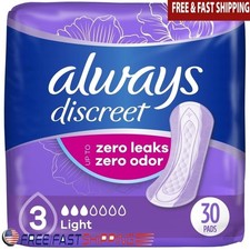 Incontinence Pads Women Leak Protection Discreet Odor Control 30 Count New