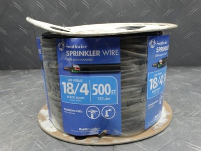 Southwire 49276945 500 ft. 18/4 Black Solid UL Burial Sprinkler System Wire