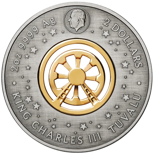 Moneta argento ruota panoramica ruota panoramica ruota panoramica 2025 - Tuvalu - in astuccio - 2 oz finitura antica - Foto 3 di 5