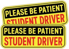 Student Driver Removable Vinyl Bumper Sticker Decal, Waterproof for Cars  Truck