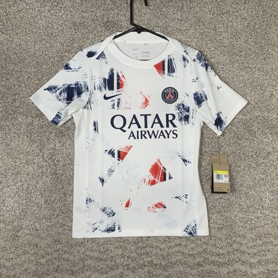 PSG Paris Saint-Germain Jersey Men s Small White 2024/25 Nike Pre-Match Soccer