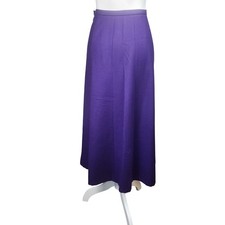 Talbots A-Line Maxi Skirt Women 8P Purple Wool Italian Fabric Stretch Office Y2K