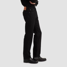 Levi's 505 Jeans Men's 36x32 Mid Rise Regular Fit Stretch Normcore Twill Black