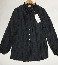 NEW Show Me Your Mumu Cheetah Alicia Tunic XL Black Silky Long Sleeve Button