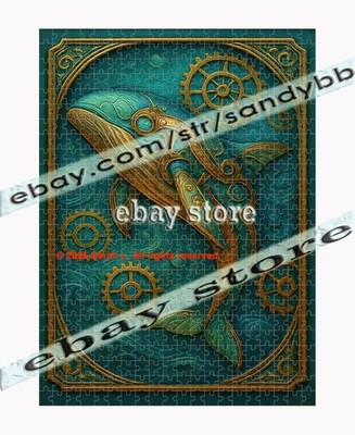 500 piece jigsaw puzzle Mechanical Dolphin Ocean 3D Effect Steampunk gear animal