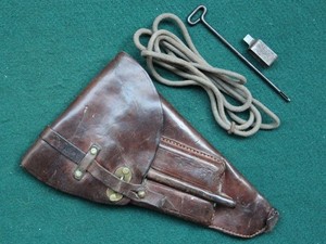 Swedish M40 Lahti Pistol Brown Leather Holster Lanyard & Tools Free Shipping