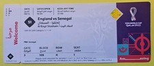 Match 51 England Senegal 2022 FIFA World Cup Ticket Stub With Team Names (Mint)