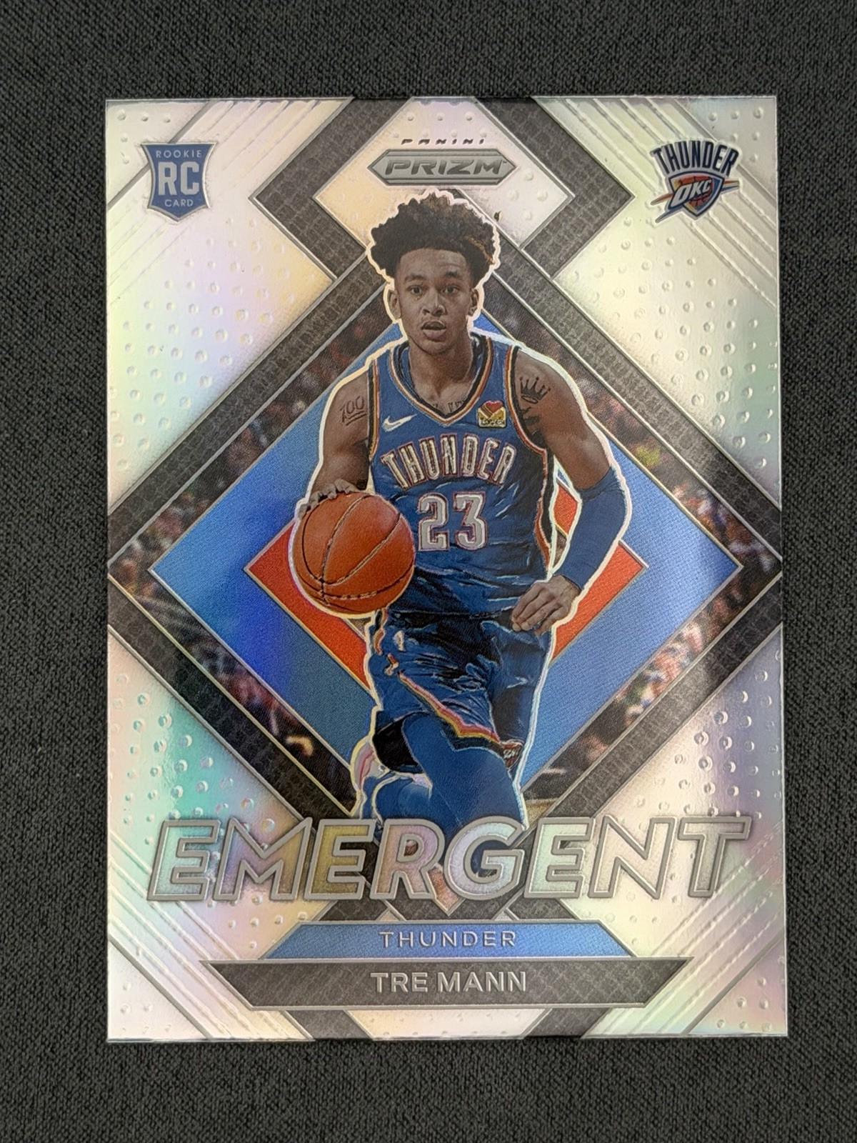 2021-22 Prizm Tre Mann RC # 21 Emergent Insert Silver Prizm Oklahoma City...