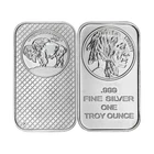 1 Troy oz Buffalo .999 Fine Silver Bar Sealed