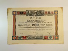 1921 Romania Izvorul Credit Institute 1 share Alba Iulia 200 Lei