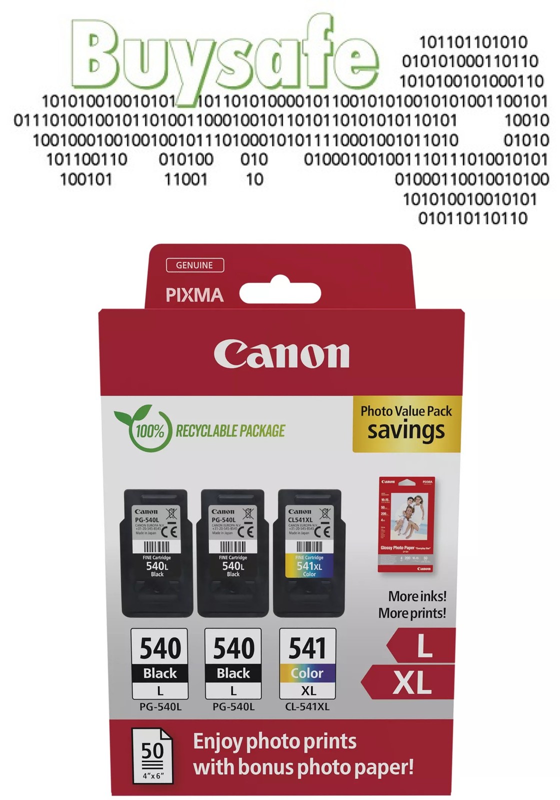 Canon PG-540L x2 / CL-541XL Genuine Photo pack for Pixma MG3650 - Image 5