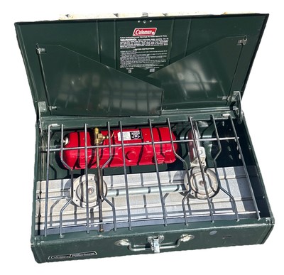 Vintage Coleman 413H Powerhouse Dual 2 Burner Gas Camp Stove 03