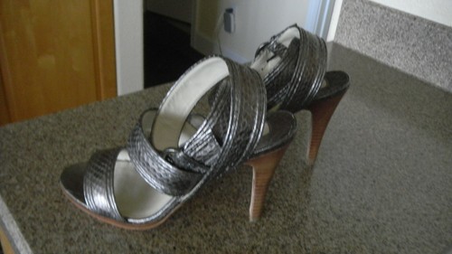 Max Studio Genuine Snake Skin Strappy Heel Xanti Womens 7 M