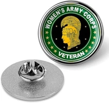 Silver Women's Army Corps Veteran Lapel Pin Veteran Tie Suit Shirt Pinback