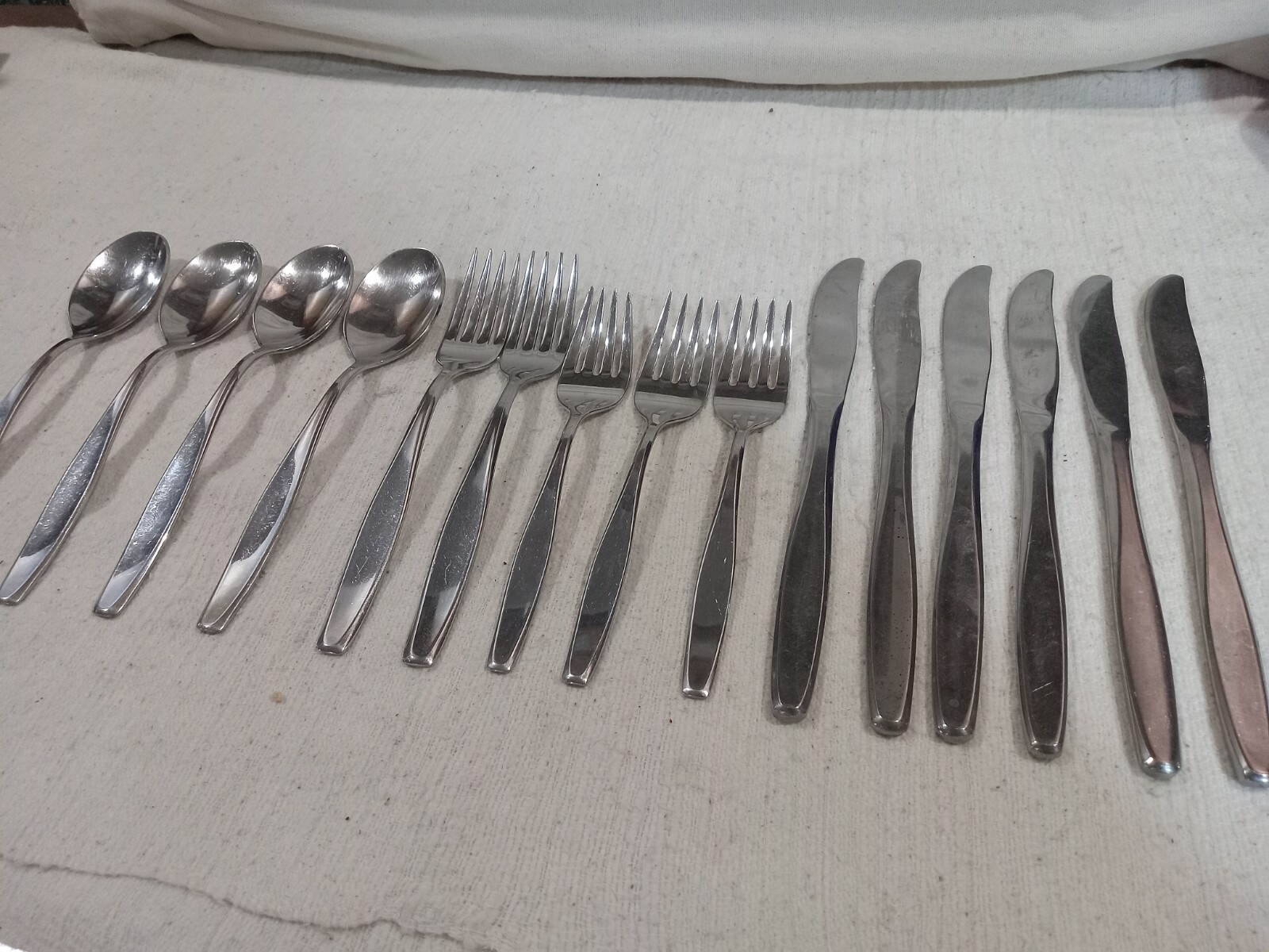 Lot Of 15 Vtg AMERICAN Stainless USA Flatware Forks Spoons Knife 