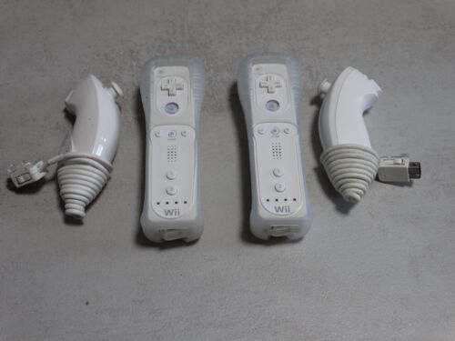 Pair of ORIGINAL WHITE WIIMOTE with NUNCHUK - CONTROLLER for NNINTENDO WII - Picture 1 of 4