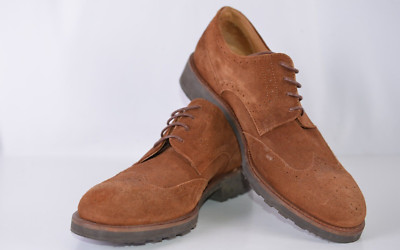 Vince Camuto Men's Brown Suede Wing Tips Size 9.5 Lace Up Career Shoes Oxoford