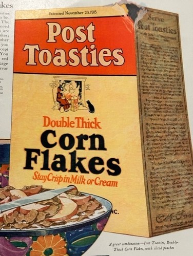 1925 tostadas postales copos de maíz de doble espesor raro anuncio de melocotón TX - Imagen 5 de 5