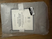 Pottery Barn Dorm Recycled Microfiber Pintuck Standard Comforter Sham Gray New
