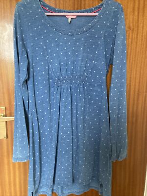 Joules Denim Style Polka Dot Dress Size 12 VGC UK