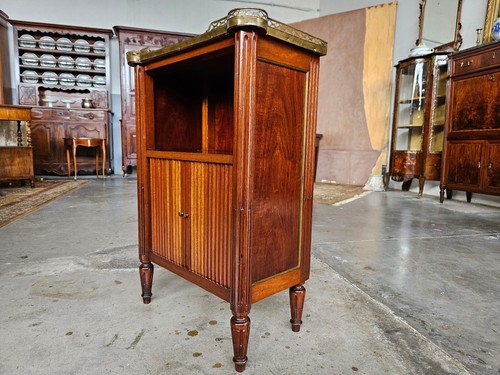 MOBILETTO CON PERSIANA IN MOGANO CON MARMO ORIGINALE EPOCA XIX SECOLO RESTAURATO - Foto 11 di 23