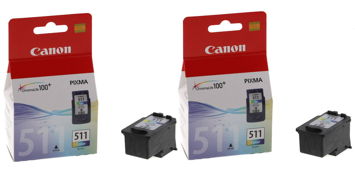 2x Genuine Original Canon CL511 Colour Ink Cartridges For PIXMA MP230 Printer