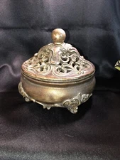 Ornate Resin Bowl With Lid Footed Trinket Box Potpourri Ginger Jar