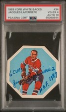 Jacques Laperriere RC 1963 York White Back Signed 