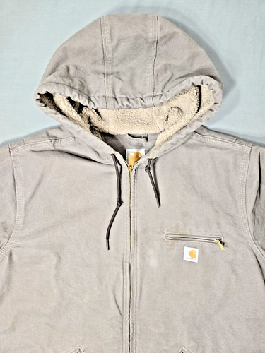carhartt Sierra Detroit jacket womens XL VTG rare Gray hood sherpa lined insulat - Picture 2 of 14