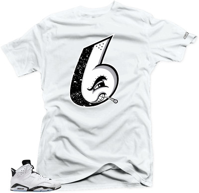 Shirt To Match Jordan 6 Retro Reverse Oreo-Snelos 6 Gray. White Tees