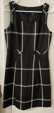 Flattering Jumper Black Windowpane Dress Womens Sz 6 Plaid