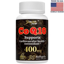 🔥CoQ-10 400mg 90 Softgels Heart Support Made in USA