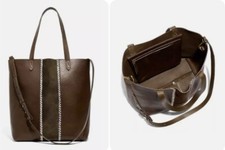 NWT Madewell The Suede Inset Edition Medium Transport Tote - Darkest Olive Multi