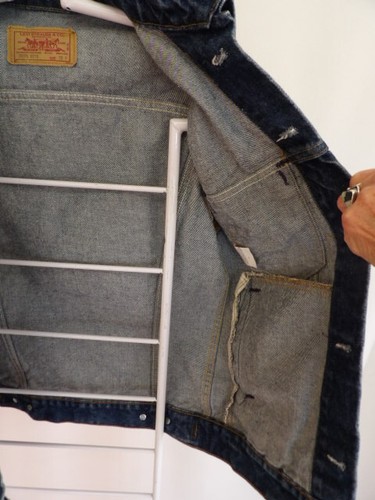 Chaqueta vaquera vintage de camionero de mezclilla años 80 LEVIS 70506-0216 talla 36R lavado oscuro EE. UU. - Imagen 10 de 12
