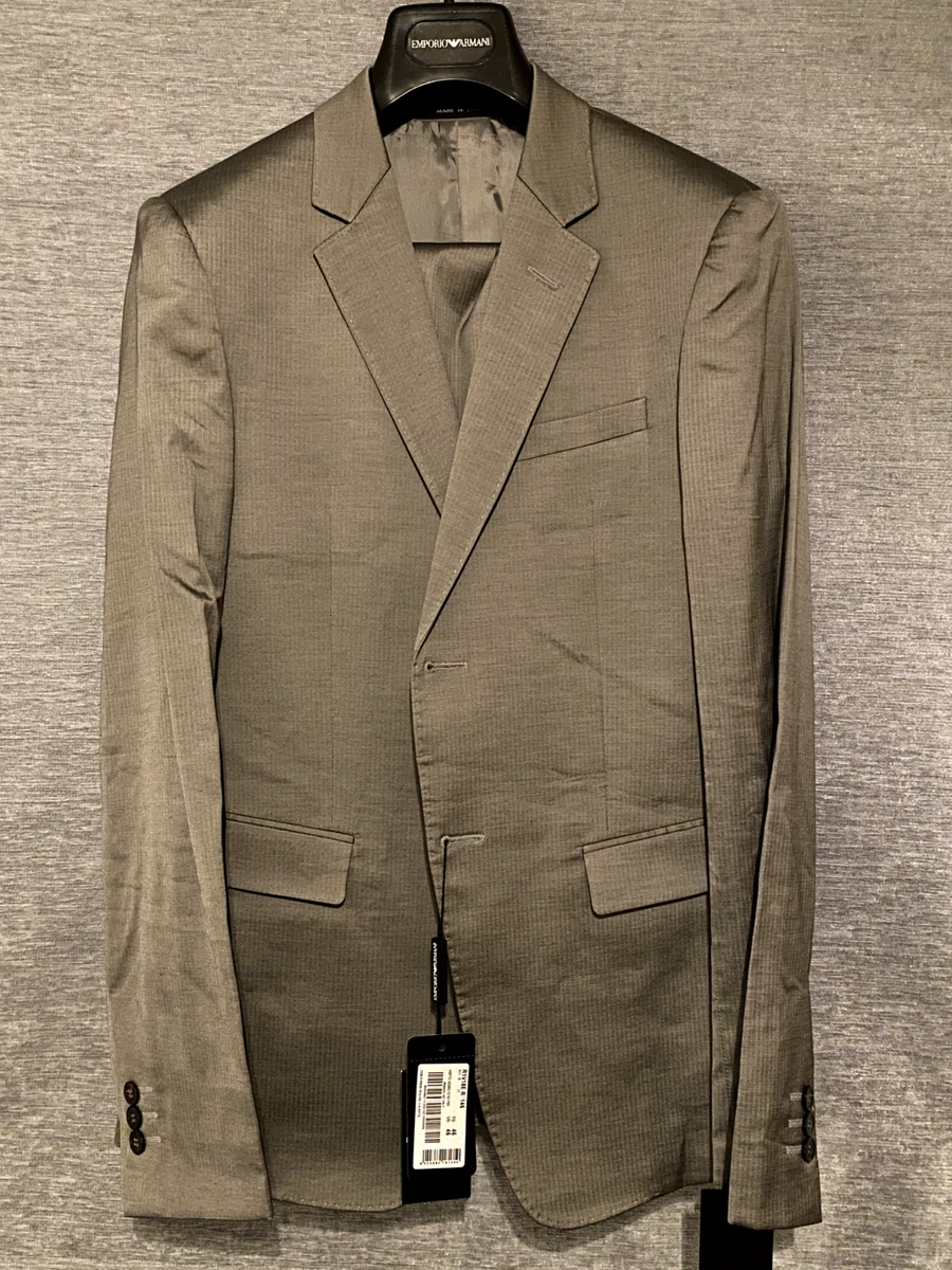 Emporio Armani Suit Men Grey David Line Size 36 UK 46 IT RRP