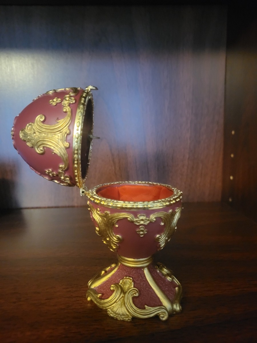 Vintage Sankyo Red Faberge Egg Style Musical Jewelry Box | eBay